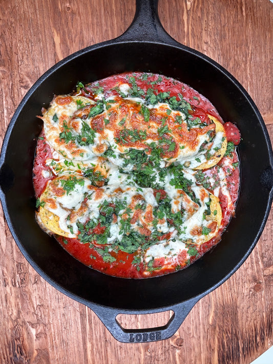 Image of Healthy Baked Chicken Parmesan with Polenta